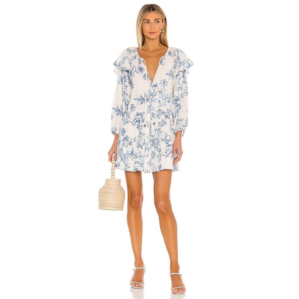 NWT Free People Sunbaked Swing Feminine Floral Mini Dress Tea Combo Size Small